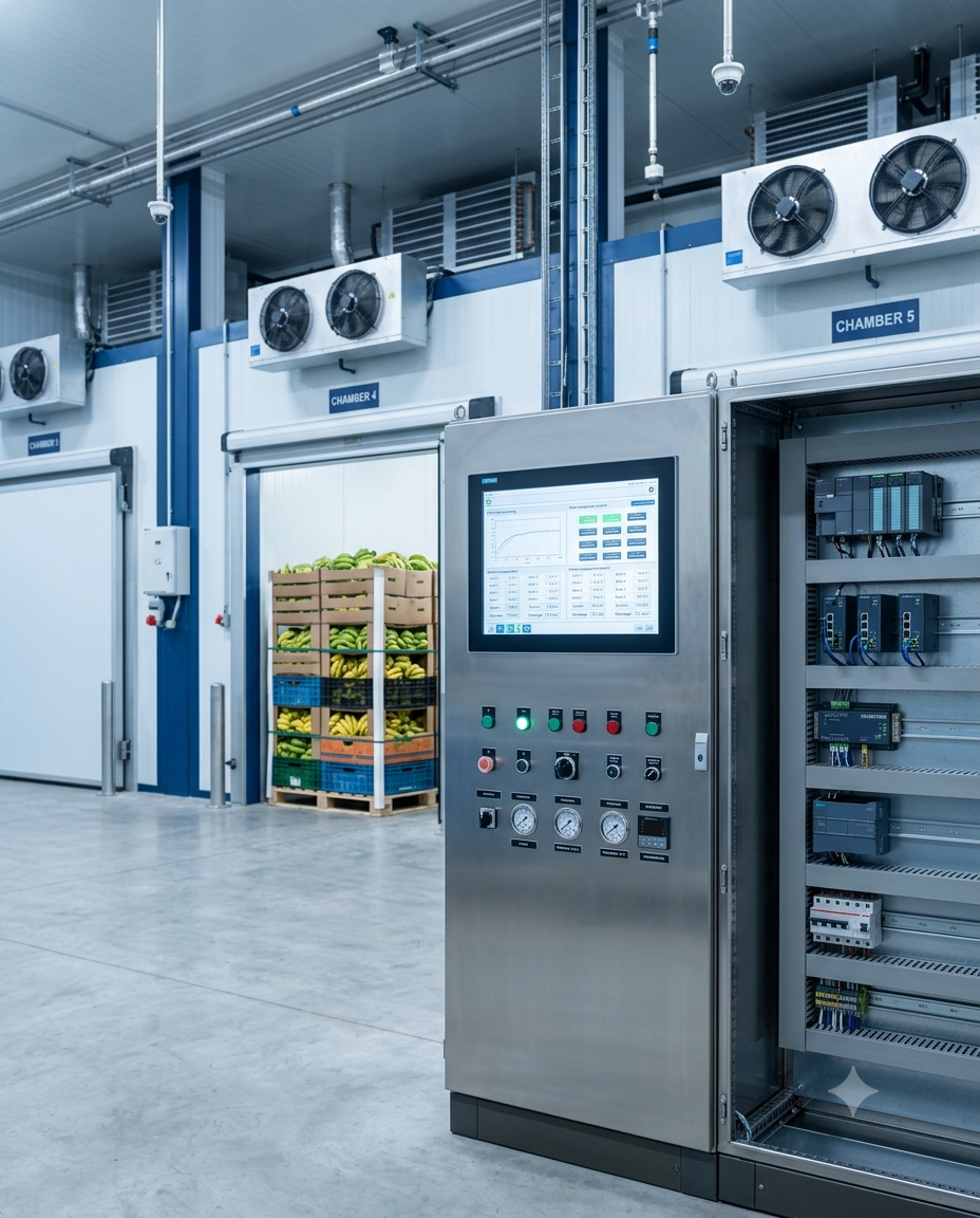 Smart control and monitoring system for banana ripening chambers
